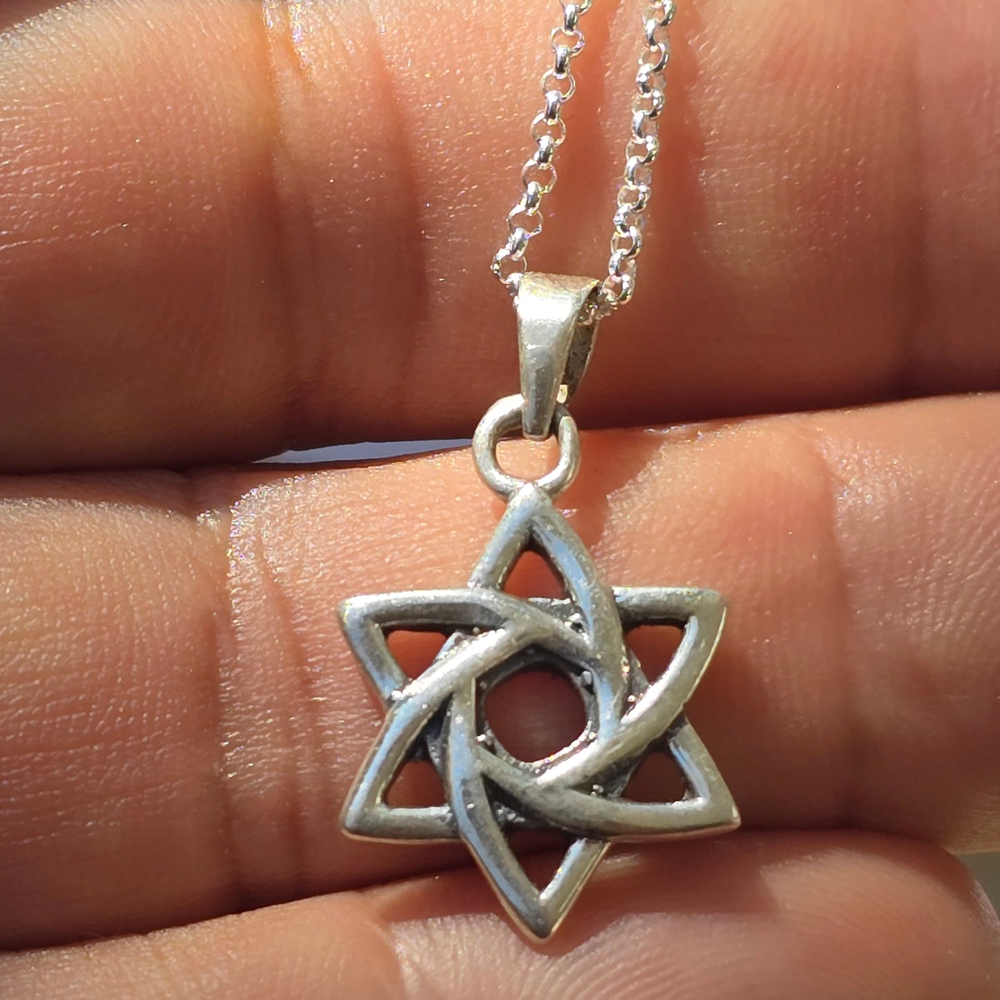 שרשרת מנדלה מגן דוד כסף 925
