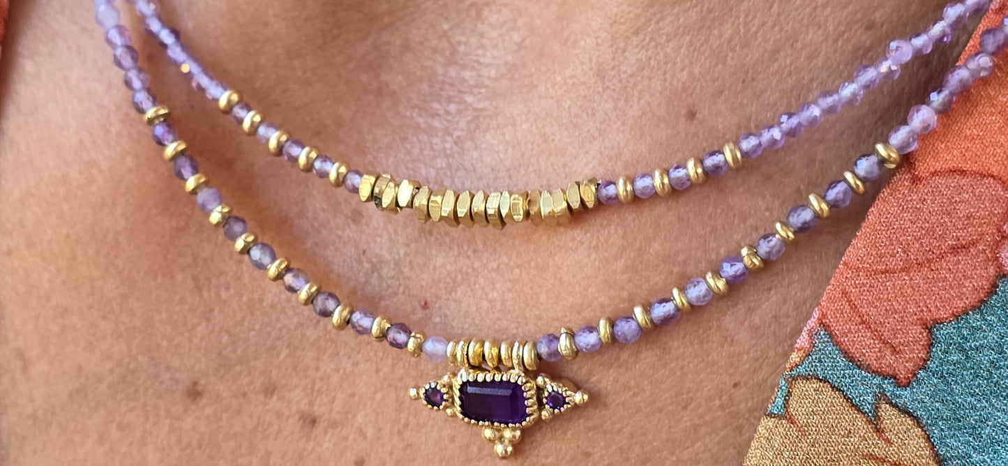 סט שרשראות כוכב אמטיסט