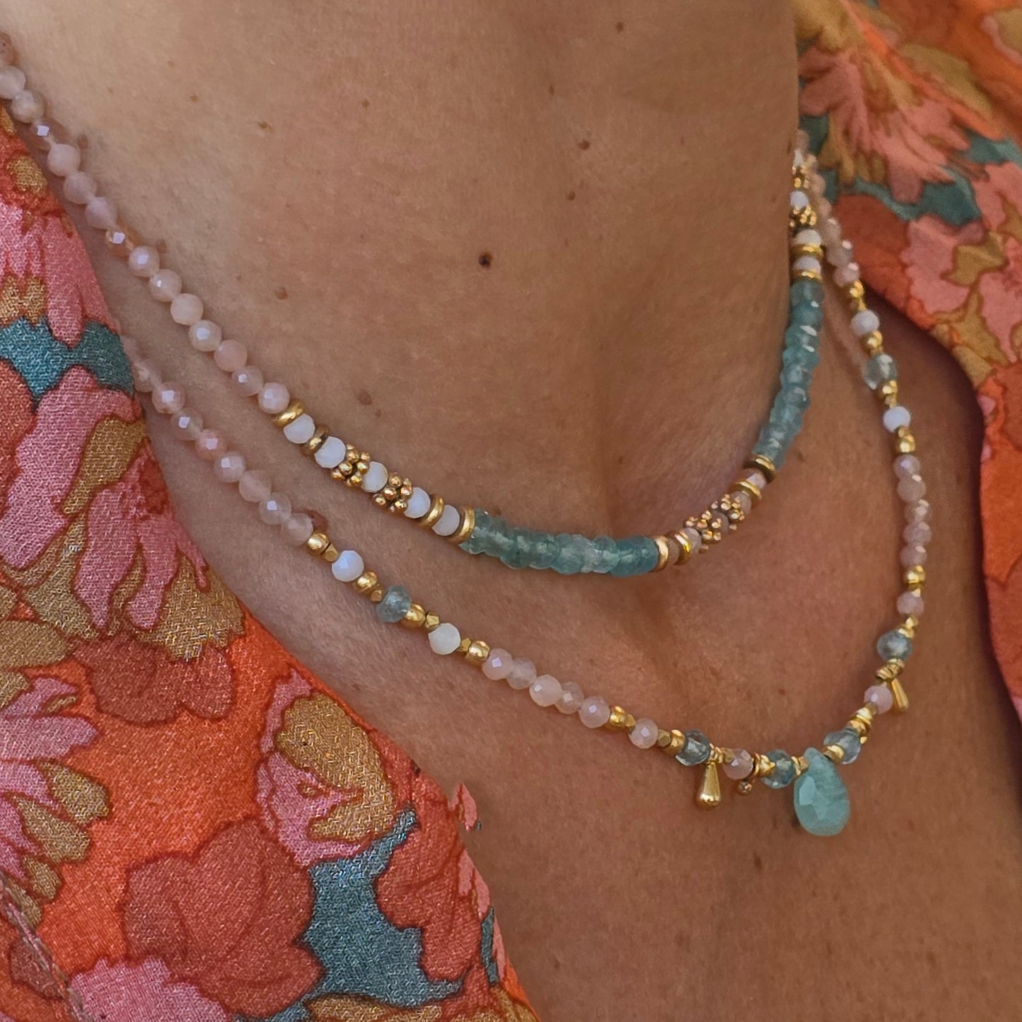 סט שרשראות "נשימה של ים"