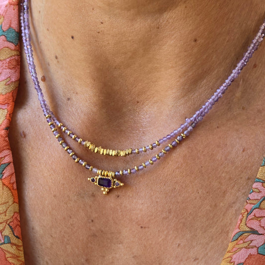 סט שרשראות כוכב אמטיסט