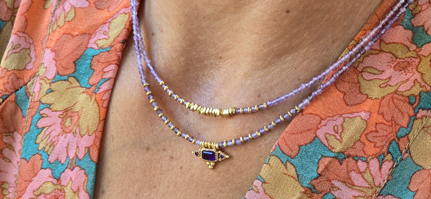 סט שרשראות כוכב אמטיסט