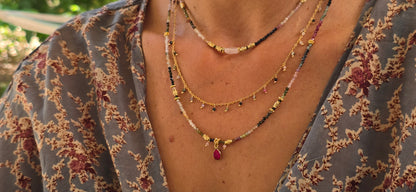 סט שרשראות מהרני טורמלין אבטיח