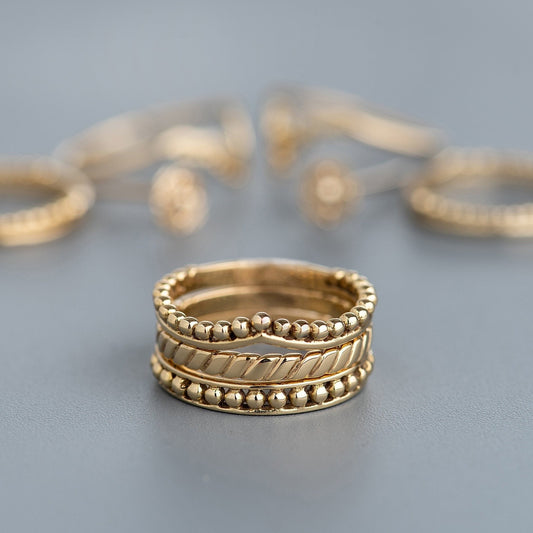 סט טבעות אננדה זהב 14 קראט