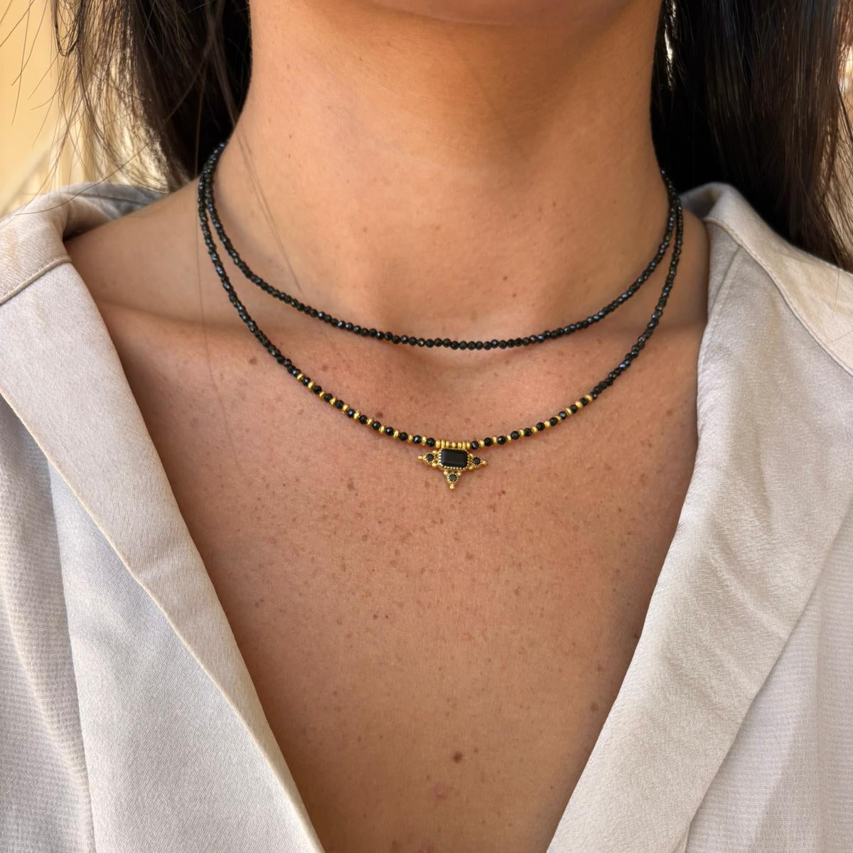 סט שרשראות כוכב ספינל שחור