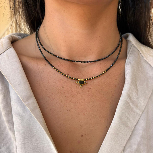 סט שרשראות כוכב ספינל שחור