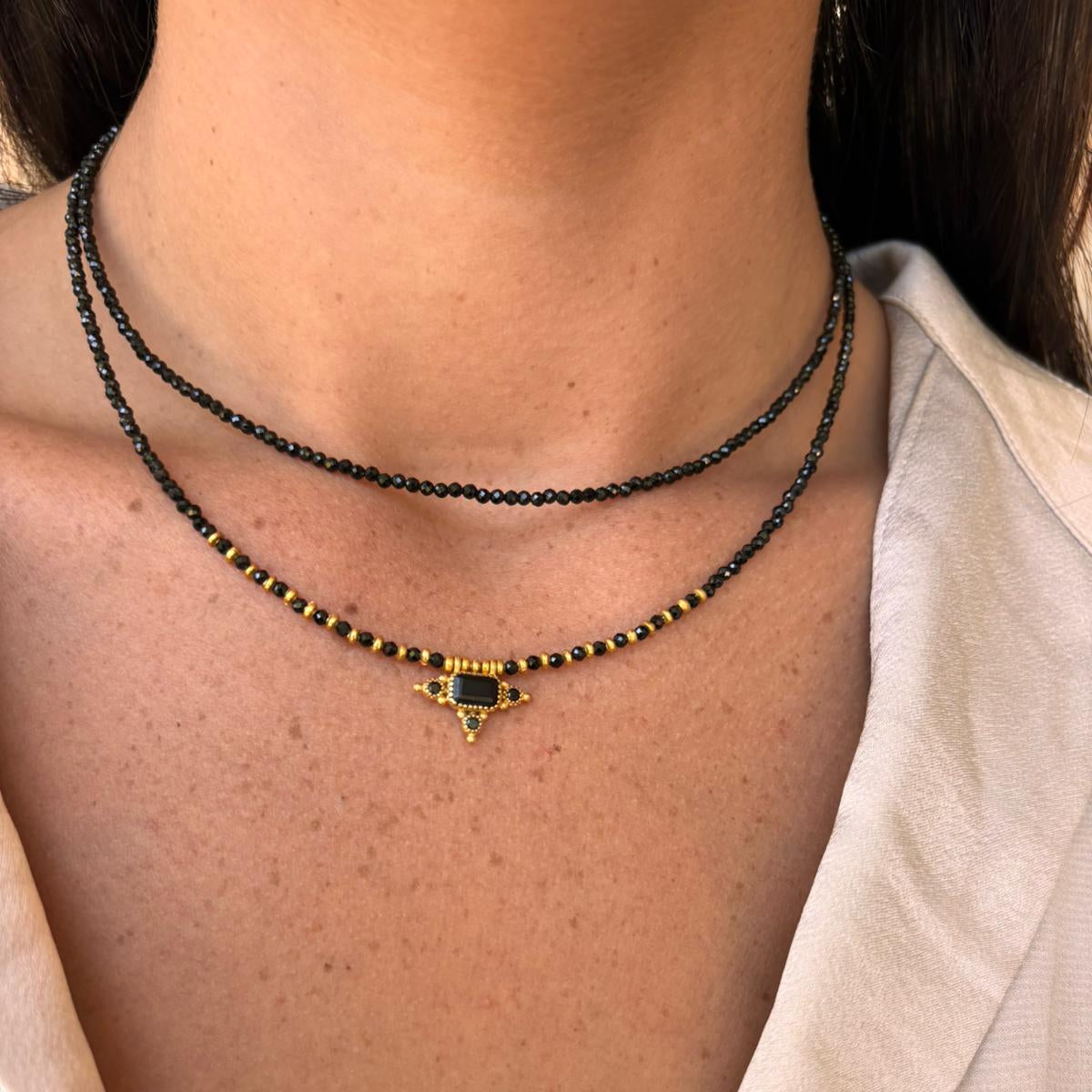 סט שרשראות כוכב ספינל שחור