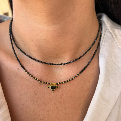 סט שרשראות כוכב ספינל שחור