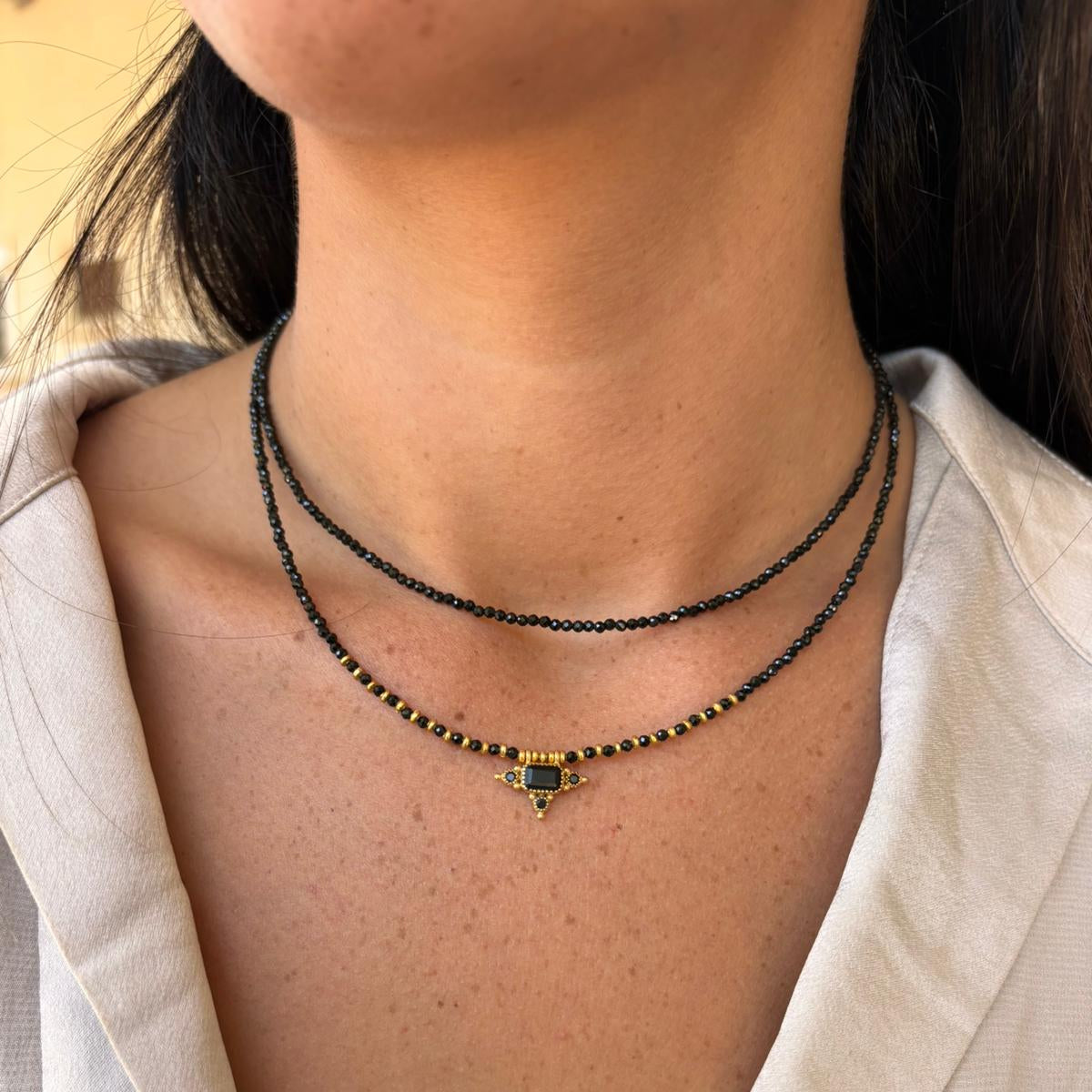 סט שרשראות כוכב ספינל שחור