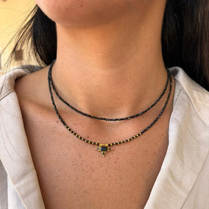 סט שרשראות כוכב ספינל שחור