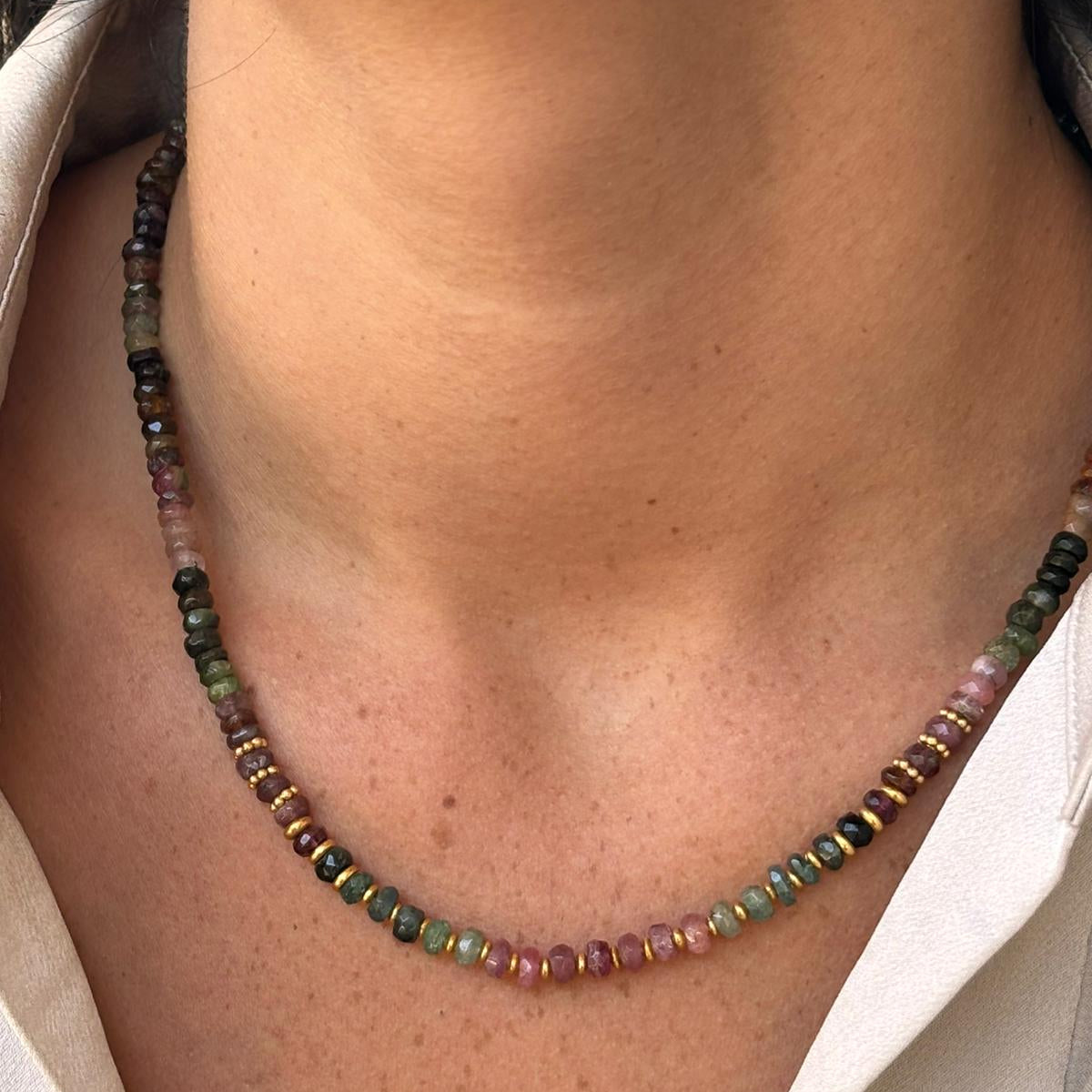 שרשרת טורמלין אבטיח