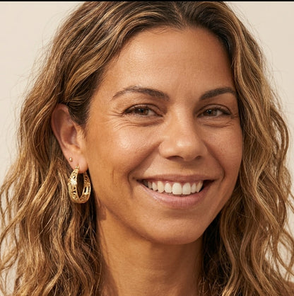 עגילי חישוק דקל פיליגרן בוהו אתני