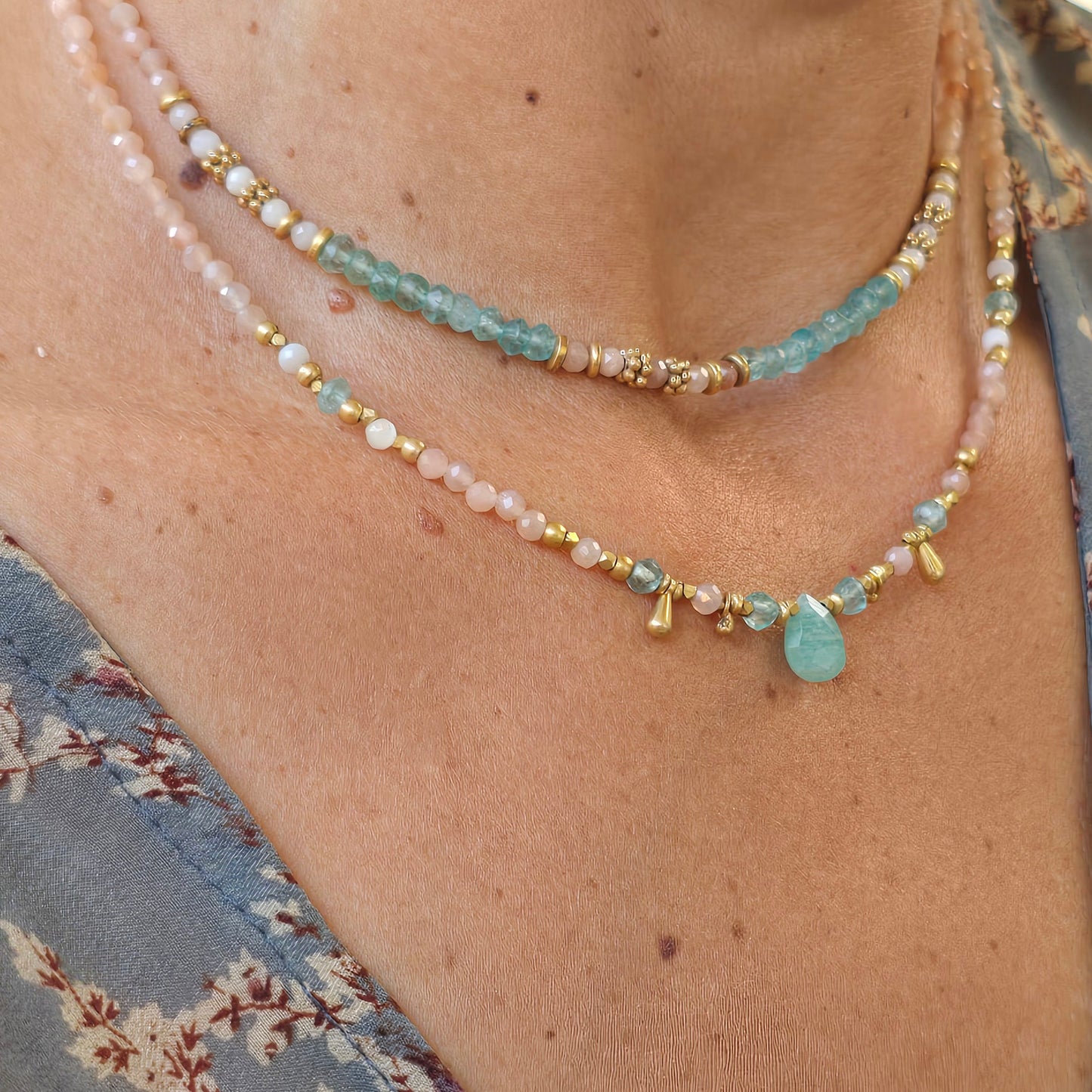 סט שרשראות "נשימה של ים"