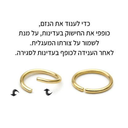 נזם / ספטום זהב חישוק לילי זהב 14 קראט